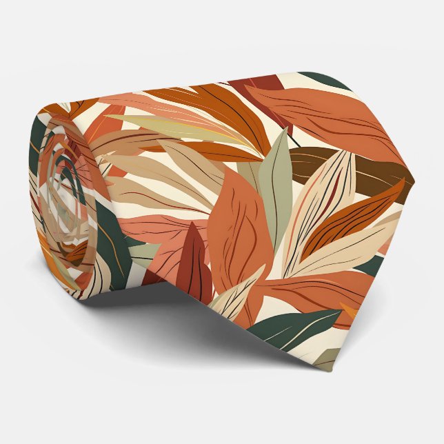Coola tredubbla löv mönster i sidled slips (Rullad)