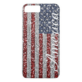 Coola trendig America flagga sherfaux glitter
