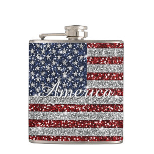 Coola trendig America flagga sherfaux glitter Fickplunta