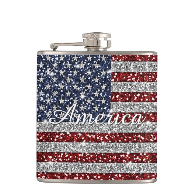 Coola trendig America flagga sherfaux glitter Fickplunta (Framsidan)