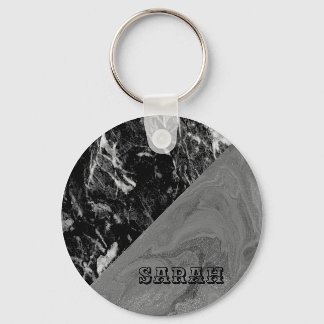 Coola Trendig Black Marble Nyckelring (Framsida)