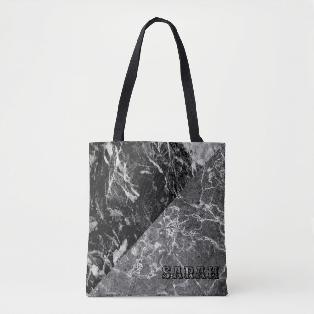 Coola Trendig Black Marble Tygkasse (Framsida)