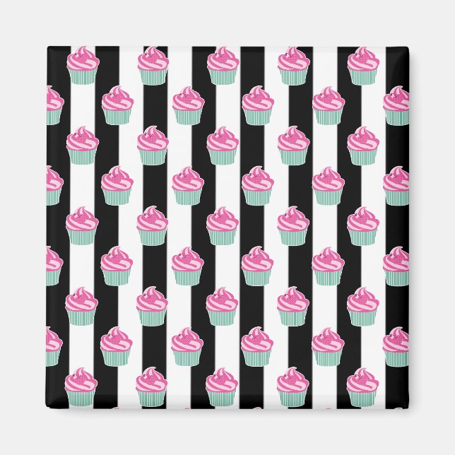 Coola Trendig Bleck and Withe, Kopp Cakes Magnet (Framsidan)