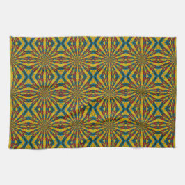 Coola Trendig Blue Red Gult Mandala Tribal Ethnic Kökshandduk