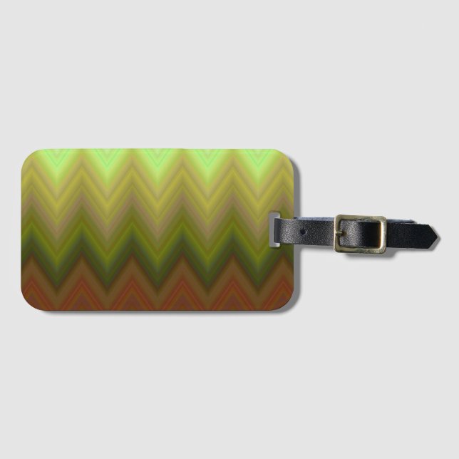 Coola Trendig Chevron Zigzag Ombre Bagagebricka (Framsida horisontal)