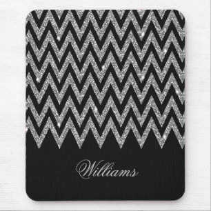 Coola trendig chevron zigzag silver faux glitter musmatta