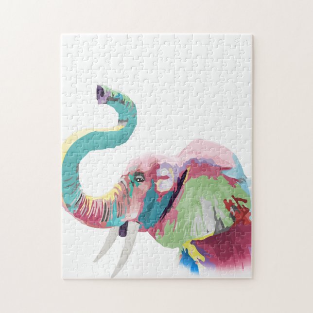 Coola Trendig Colorful Elephant Pussel (Vertikal)