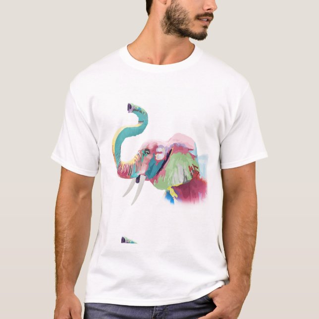 Coola Trendig Colorful Elephant T-shirt (Framsida)