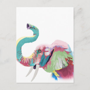 Coola Trendig Colorful Elephant Vykort