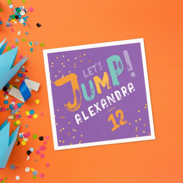 Coola Trendig Färgfull Lila, typsnitt Party,  Pappersservett (Skapare uppladdad)