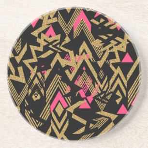 Coola trendig faux guld glitter geometric mönster underlägg