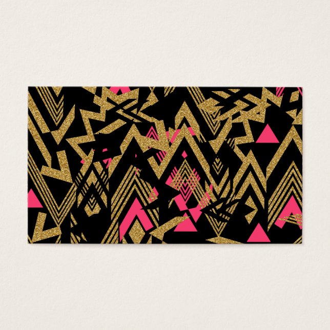 Coola trendig faux guld glitter geometric mönster visitkort (Framsidan)