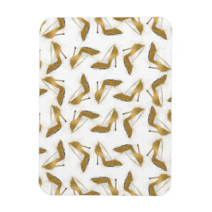 Coola trendig faux högklackskor guld glitter magnet