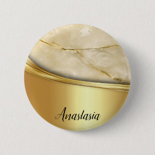 Coola Trendig Guld Marble Knapp