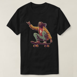 Coola Trendig Jesus Kristi skater T Shirt