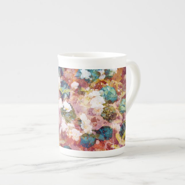 Coola, trendig konst av romantisk blomma mönster benporslin mugg (Framsida höger)