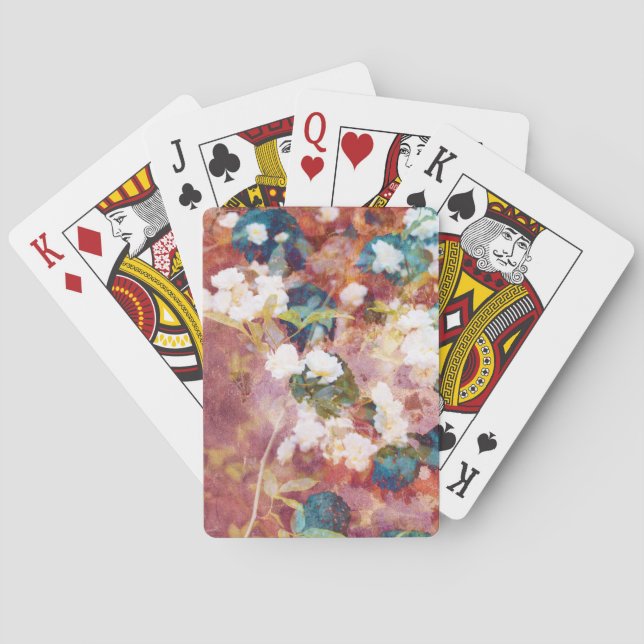 Coola, trendig konst av romantisk blomma mönster casinokort (Baksidan)