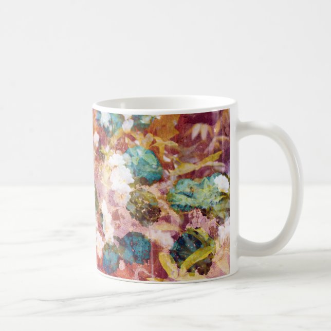 Coola, trendig konst av romantisk blomma mönster kaffemugg (Höger)