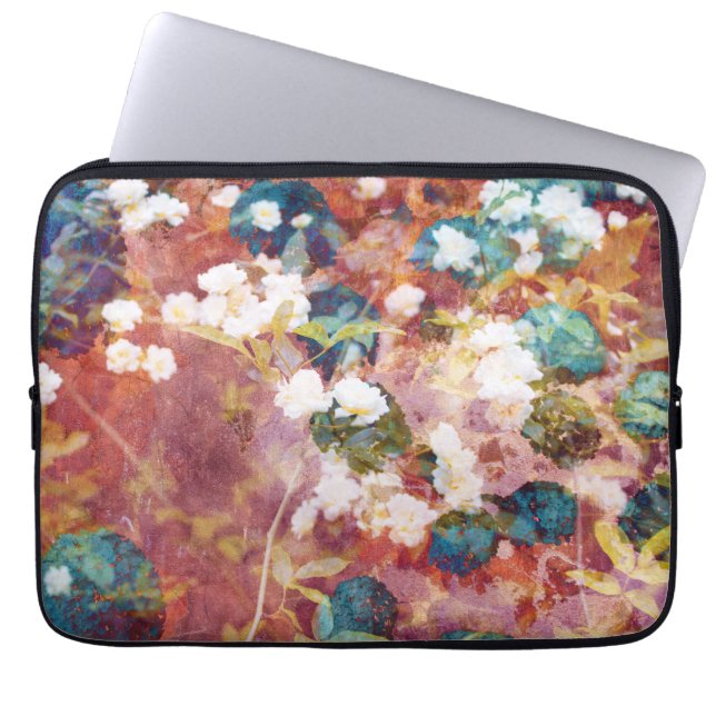Coola, trendig konst av romantisk blomma mönster laptop fodral (Framsidan)