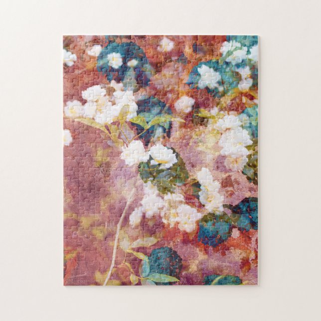Coola, trendig konst av romantisk blomma mönster pussel (Vertikal)