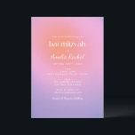 Coola Trendig Lila för övertoning av Rosa Bat mitz Inbjudningar<br><div class="desc">Bat mitzvah inbjudan till Trendig Lila för övertoning av Rosa i coola</div>