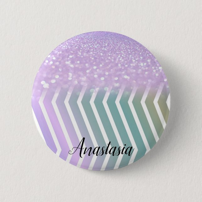 Coola Trendig Lila Glitter Knapp (Framsida)