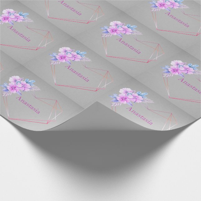 Coola Trendig Lila Hjärtklappning Papper  Presentpapper (Hörn)