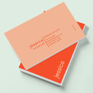 Coola Trendig Modern bränd Orange och persika Visitkort