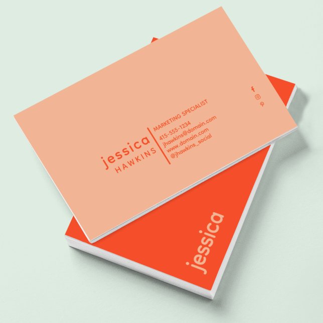 Coola Trendig Modern bränd Orange och persika Visitkort (Skapare uppladdad)