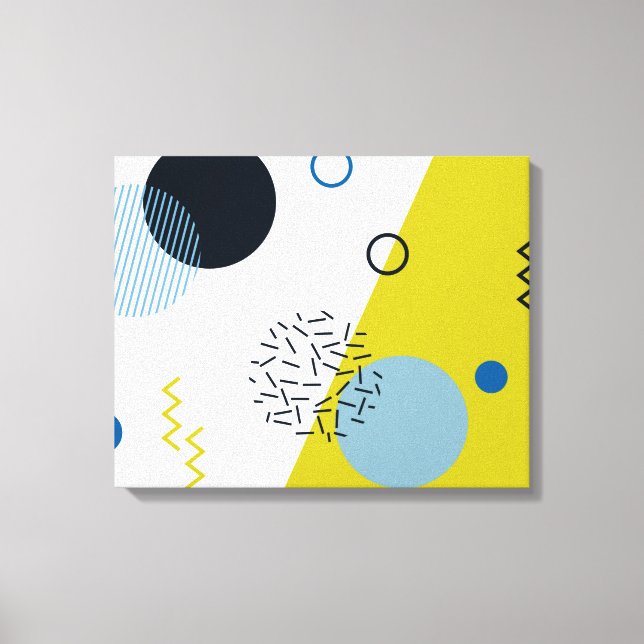 Coola, trendig, modern, Memphis grönt blue geometr Canvastryck (Framsida)