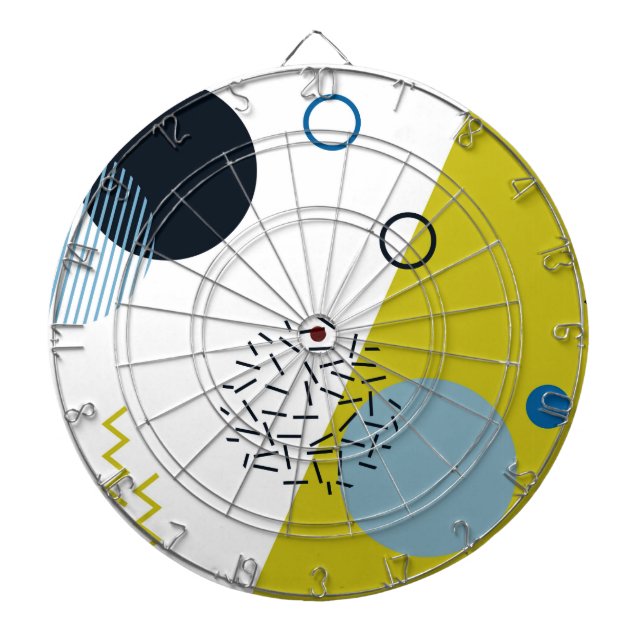 Coola, trendig, modern, Memphis grönt blue geometr Darttavla (Framsidan)