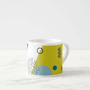 Coola, trendig, modern, Memphis grönt blue geometr Espressomugg