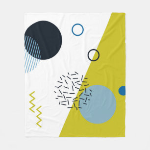 Coola, trendig, modern, Memphis grönt blue geometr Fleecefilt