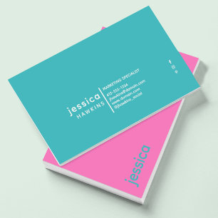 Coola Trendig Modern Shock rosa & Verdigris Blue-G Visitkort