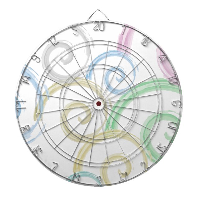 Coola, trendig, moderna borstar från vatten färg darttavla (Framsidan)