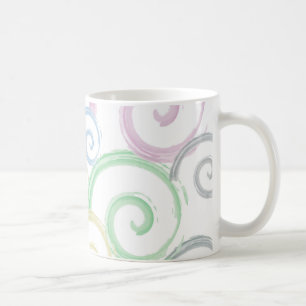 Coola, trendig, moderna borstar från vatten färg kaffemugg