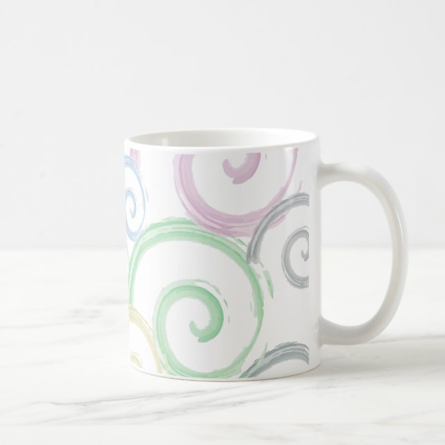 Coola, trendig, moderna borstar från vatten färg kaffemugg (Höger)