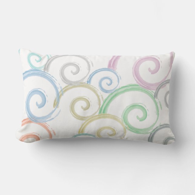 Coola, trendig, moderna borstar från vatten färg lumbarkudde (Framsida)