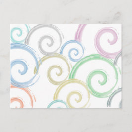 Coola, trendig, moderna borstar från vatten färg vykort