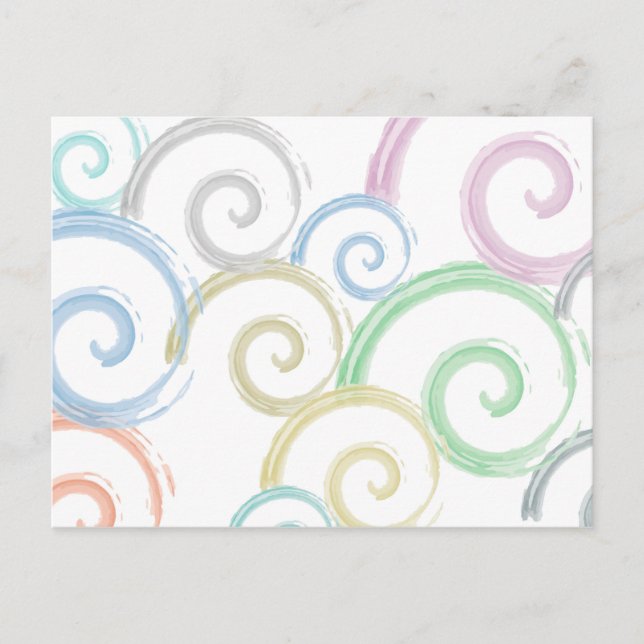 Coola, trendig, moderna borstar från vatten färg vykort (Framsida)