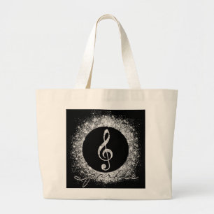Coola Trendig Music Treble Clef Glitter Sparkles Jumbo Tygkasse