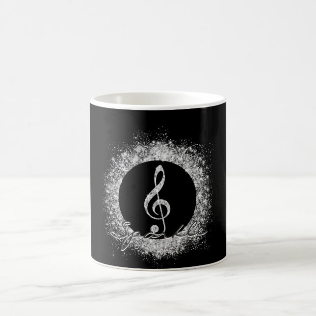 Coola Trendig Music Treble Clef Glitter Sparkles Kaffemugg (Center)