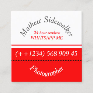 Coola Trendig Red and White Cubic Fyrkantigt Visitkort