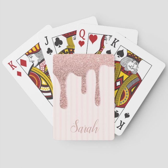 Coola Trendig Rosa Glitter Casinokort (Baksidan)