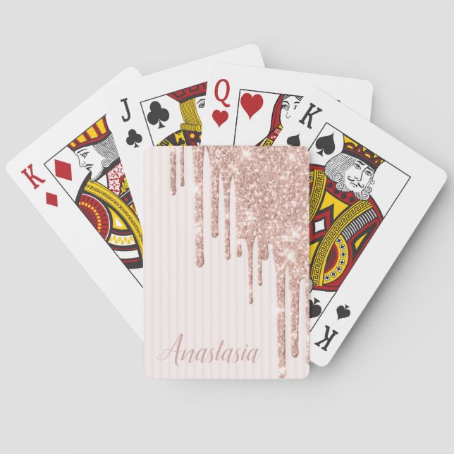 Coola Trendig Rosa Glitter Casinokort (Baksidan)