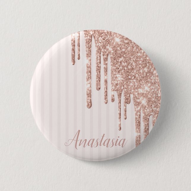 Coola Trendig Rosa Glitter Knapp (Framsida)