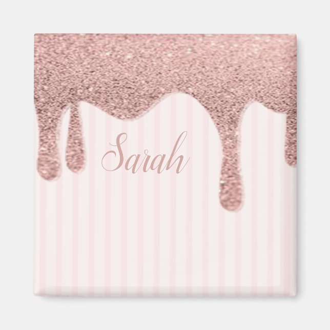 Coola Trendig Rosa Glitter Magnet (Framsidan)