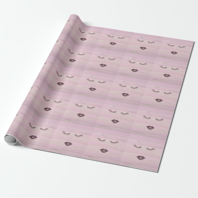 Coola Trendig Rosa Wood Presentpapper (Utrullad)