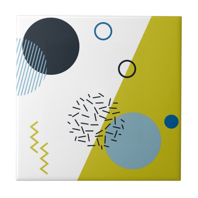 Coola trendig som är modern, geometrisk Memphis Kakelplatta (Framsidan)