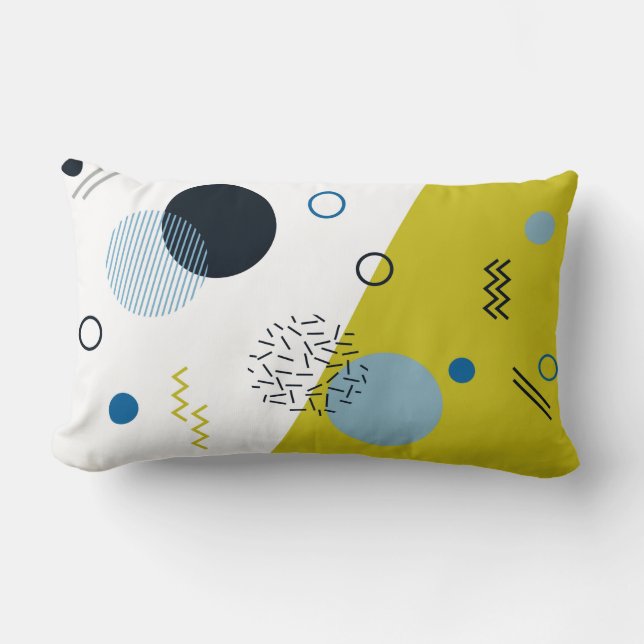 Coola trendig som är modern, geometrisk Memphis Lumbarkudde (Framsida)